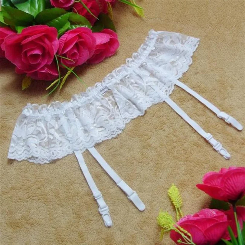 latex stockings sexy lingerie Womens Bow Solid Lace Top Thigh-Highs Stockings Socks + Suspender Garter Belt чулки #3S18 (4)