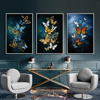 

Youran New Arrival 3 piece Diy Diamond Mosaic Painting Abstract Butterfly Simple Modern Home Decoration Full Bead Embroidery Kit