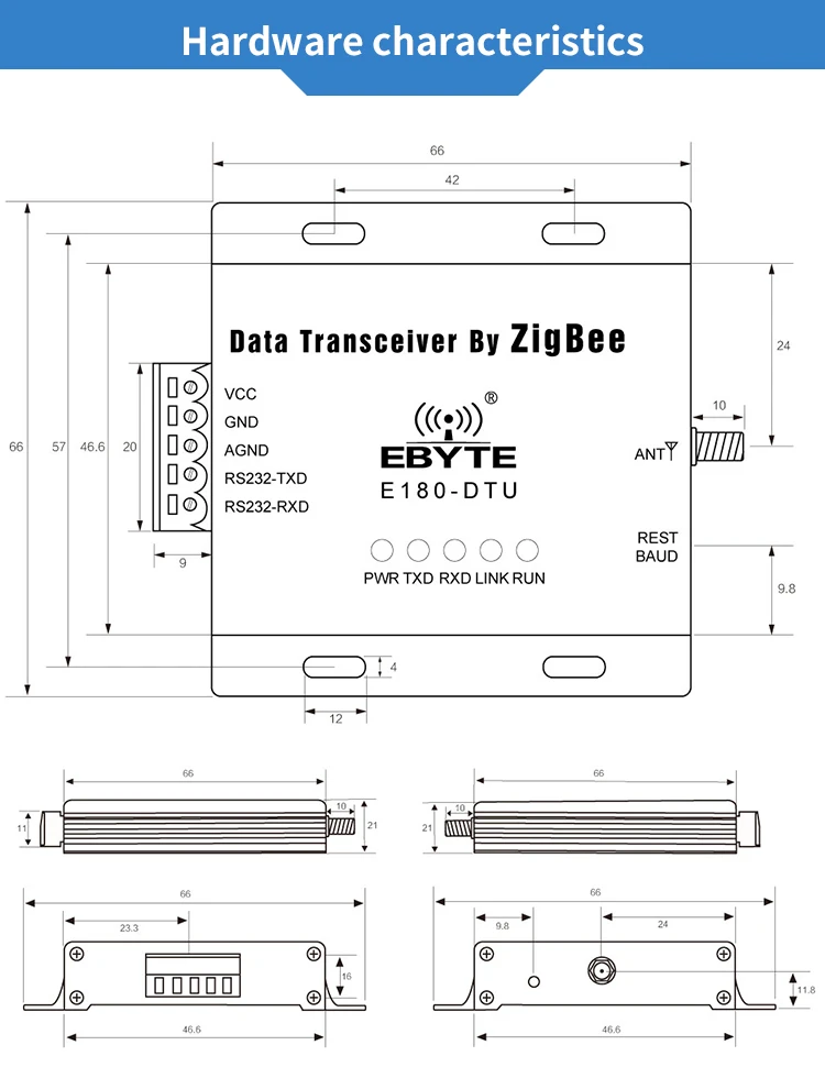 E180-DTU(ZG120-232) ZigBee 3,0 Ad Hoc сеть RS232 IoT беспроводной приемопередатчик радиомодем