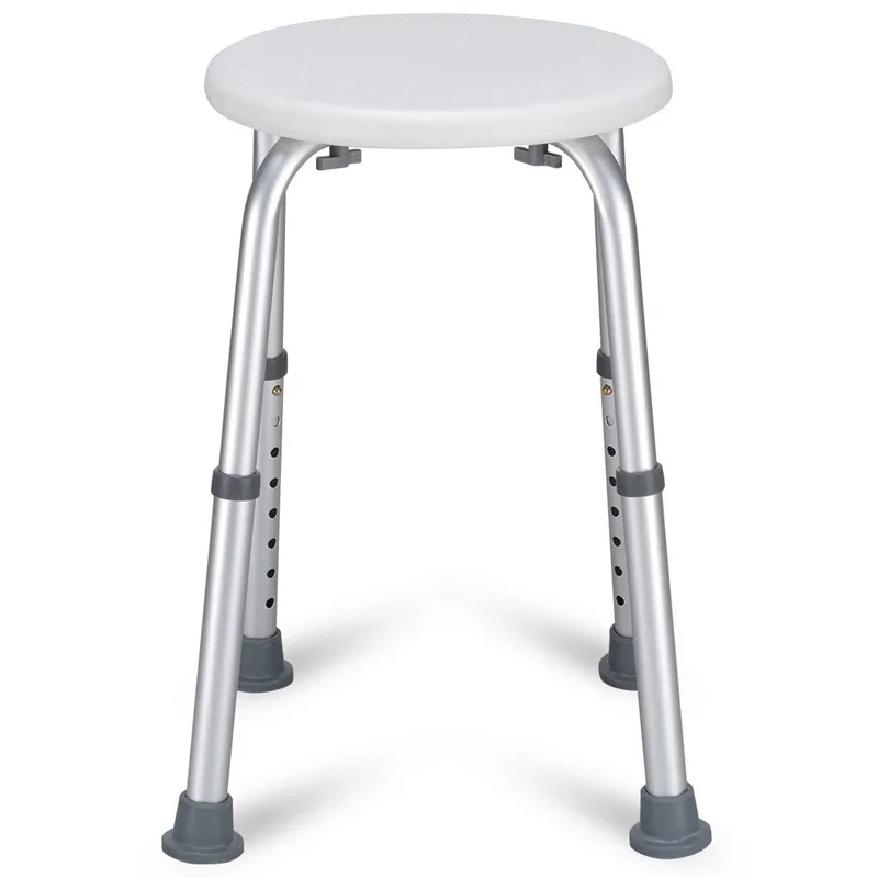 cheap 8 Height Adjustable Non Slip Bath Shower Stool Stainless Steel Leg Home Assemble Bathroom Shower Chair Free US Shipping BA7340