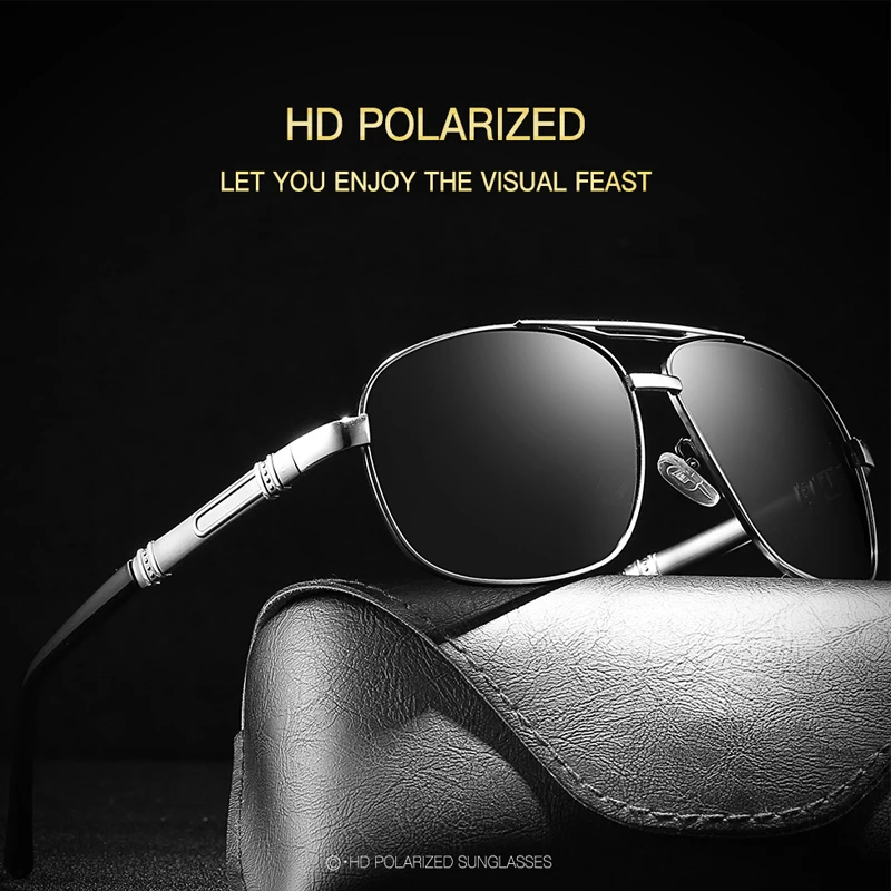 Men's Polarized Square Sunglasses gafas de sol hombre oculos masculino zonnebril dames gozluk veithdia ретро gotico policia