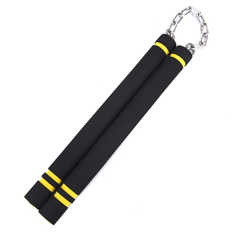 Кунг-фу обучение Nunchakus боевое искусство безопасности пены Nunchakus губка двойной дубинки с цепочкой из нержавеющей стали