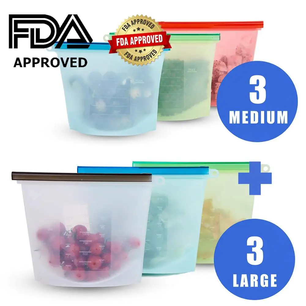 

RASABOX - Reusable Silicone Food Storage Bags, Snack Bags for Preservation & Cooking, Sous Vide, Sandwich, Meat, Vegetables