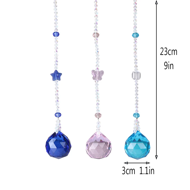 H& D 30 мм Хрустальный шар Призма Suncatcher Радуга коллекция чакра окна шторы висячие орнамент украшение дома, набор из 3