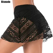 Riseado сексуальное бикини Hollow сексуальные бикини с Для женщин юбкой купальные костюмы женские черные купальные костюмы летнее пляжное