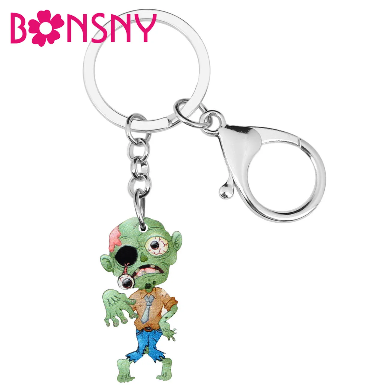 Bonsny акриловые брелоки с рисунком на Хэллоуин злого браслета ювелирные изделия