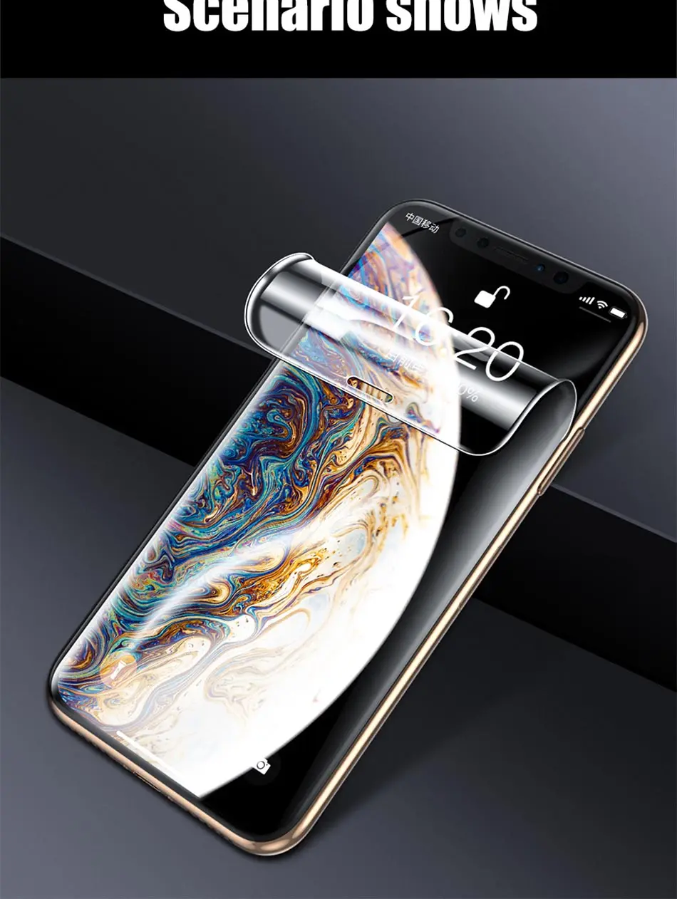 500D полное покрытие Гидрогелевая пленка для iPhone 11 XR X XS MAX Защита экрана для iPhone 11 6S 6 7 8 Plus защитная пленка не стекло