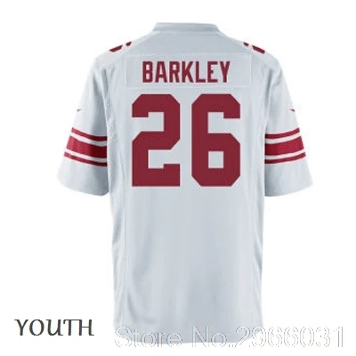 Мужской сшитый Saquon Barkley#26 Королевский проект первый круглый выбор игры Джерси Нью-Йорк - Цвет: youth0