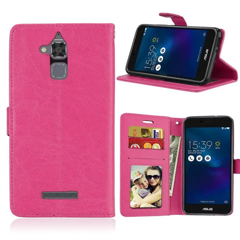 Задняя крышка корпуса кожаный бумажник телефонные чехлы для Asus ZenFone Live ZB501KL 3 Laser