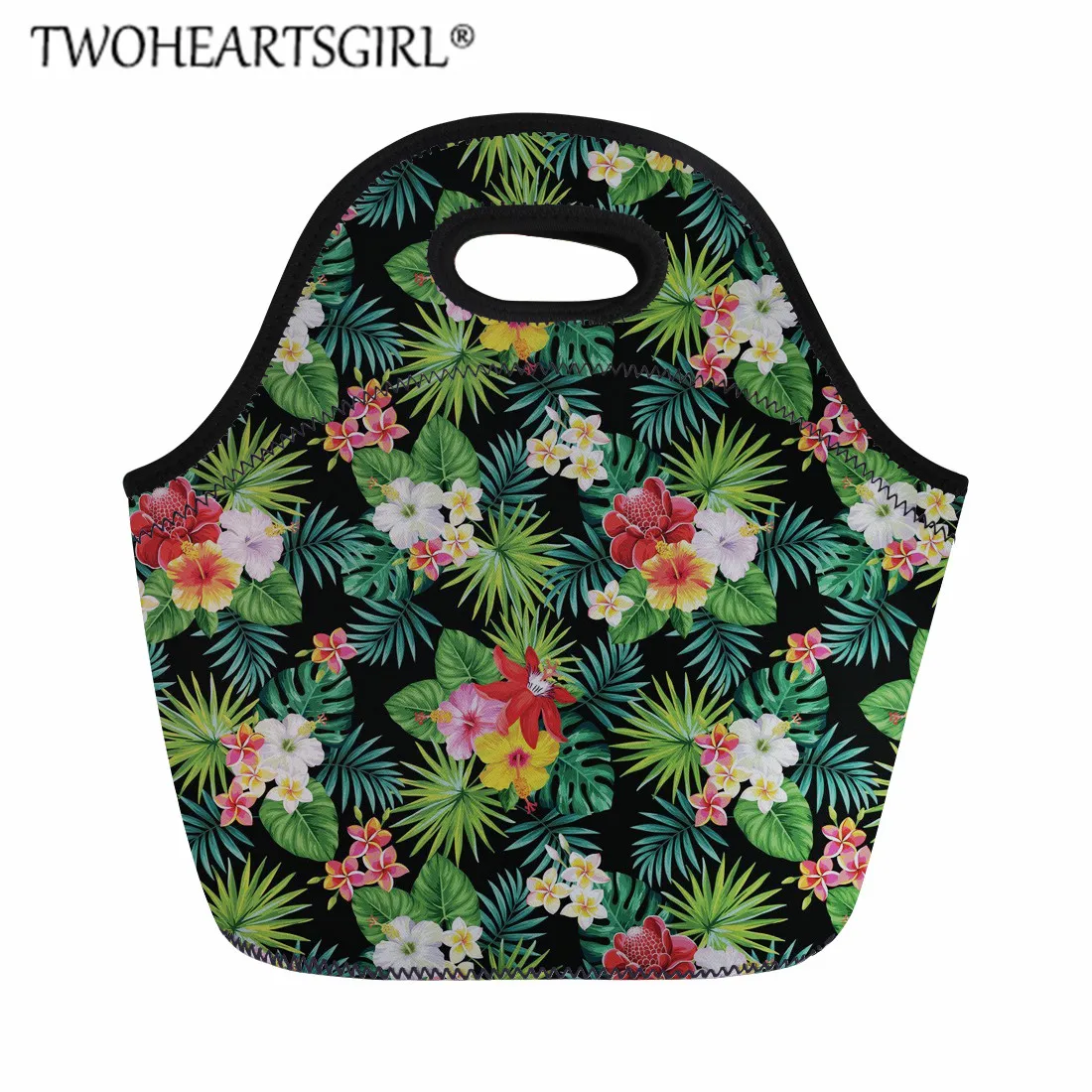 Twoheartsgirl, модная, с 3d принтом гибискуса, Неопреновая, теплая, с цветочным рисунком, сумка для обеда для женщин, для путешествий, пикника, для детей, сумка для обеда, сумки - Цвет: Z4451Z20