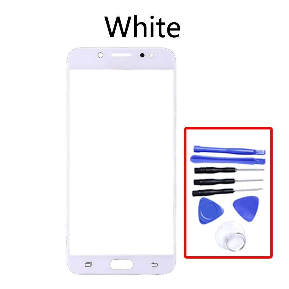 White-With tool 5," для Galaxy C8 C8000 \ C7 SM-C7100 C710 C7100 сенсорный экран передняя стеклянная панель сенсорный экран Внешний стеклянный объектив без ЖК-дисплея - Цвет: White-With tool