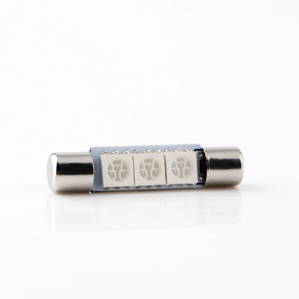 YM E-Bright 100 шт. C5W T6 28 мм 31 мм 5050 3 SMD; Автомобильные светодиоды свет номерного знака 3 светодиодный ламповая гирлянда лампы Белый Синий Красный Автомобильные огни