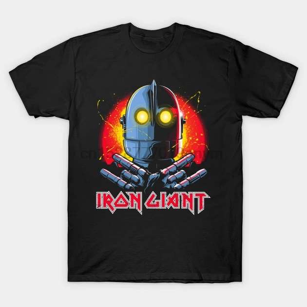 Men tshirt METAL FOREVER Iron Giant T Shirt Printed T-Shirt tees top |