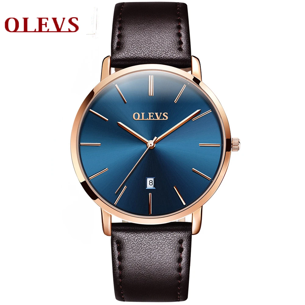 

OLEVS Business Men Mechanical Watch Genuine Leather Belt Waterproof Automatic Wrist Watch For Men Luminous Calendar Male Watch