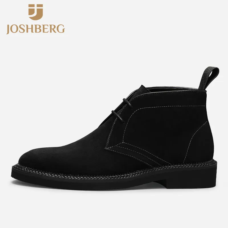 

JOSHBERG Designer Genuine Leather Casual Fashion Mens Shoes Comfy Men's Shoes Retro Style Mens Boots Leather Chaussure Homme