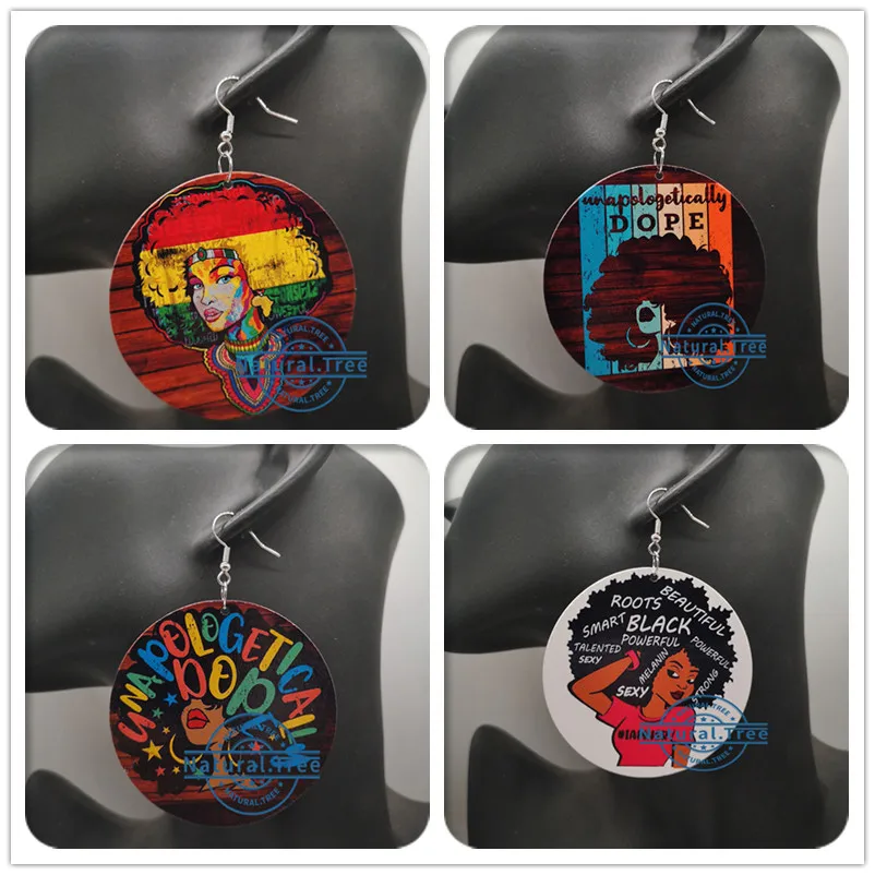 Бесплатная доставка! Необычные черные деревянные серьги|Серьги-кольца| |