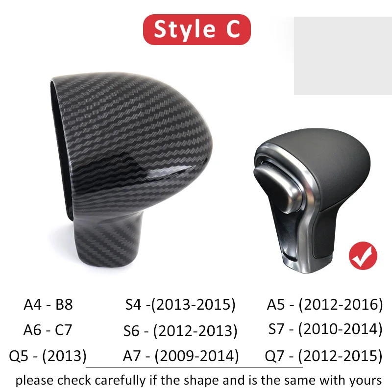 Style C Для ауди Audi A1 A3 8V S3 A4 B9 B8 S4 A5 S5 A6 C8 C7 S6 A7 S7 Q5 Q7 TT крышка переключения передач автомобиля наклейки аксессуары для украшения интерьера - Название цвета: Style C