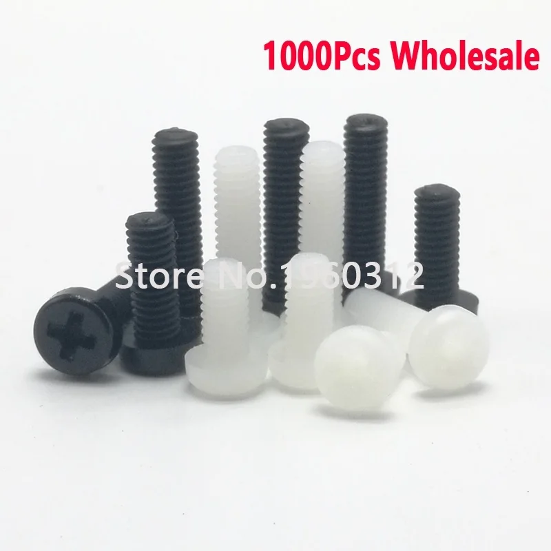 1000 шт./лот ISO7045 DIN7985 GB818 M3 * 12/16/18/20 Phillips крестообразная головка нейлоновые винты