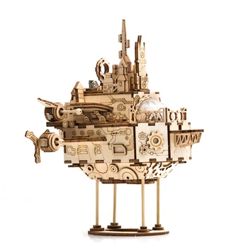 

3D Wooden Moving Castle Music Box DIY Assembly Puzzle Model Kit Creative Gift For Adults Kids