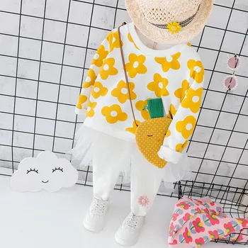 

Baby Girls Clothing Set Flowers Baby Girl Clothes Autumn Daisy Tops + Legging Skirt Pants 2pcs Children Clothing Girls Clothes