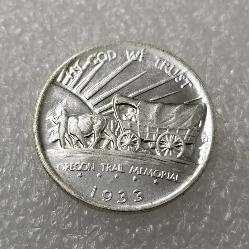 

America 1933 D Years Oregon Trails Retro Silver round Factory Price Direct Selling Wholesale Foreign Coin