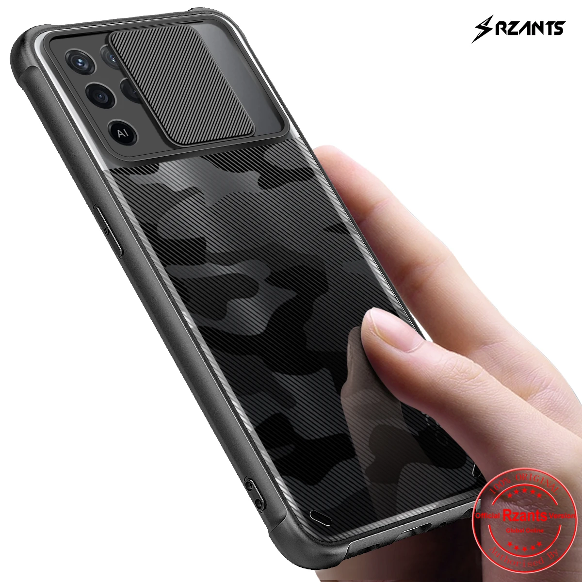 Rzants For OPPO A94 A93 F19 Pro Reno 5F  Reno 5 Lite  Phone Case Soft Camouflage Lens Slim Half Clear Phone Casing