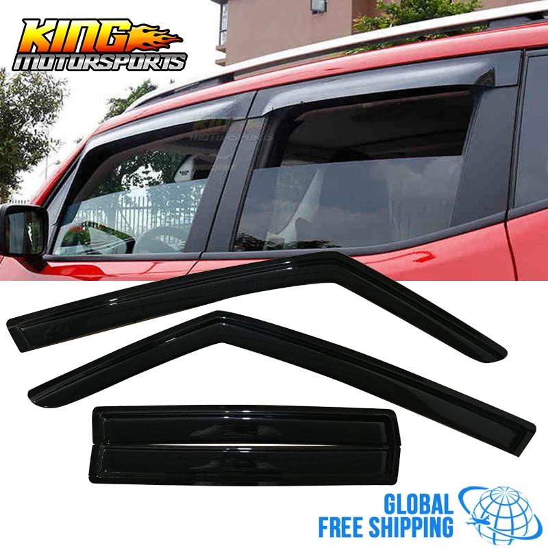 Fit For 15 21 Jeep Renegade Acrylic Window Visors 4Pc Set Global Free