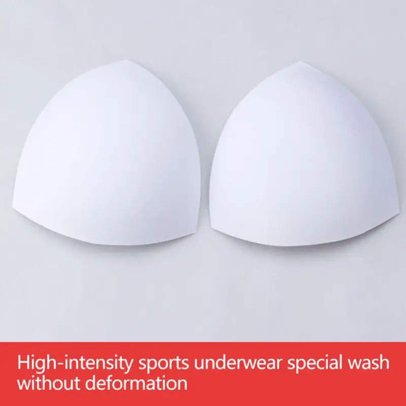 3 Pairs Womens Reusable Foam Bra Inserts Breathable Triangle Breast Pads Swimsuit Replacement Solid Color Push-Up Bikini Padding