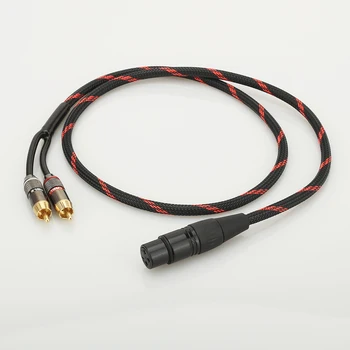 

1 Piece Hifi XLR FEMALE to 2RCA Audio Cabler PC Mobilephone Amplifier Interconnect High Quality XLR Male to RCA Cable