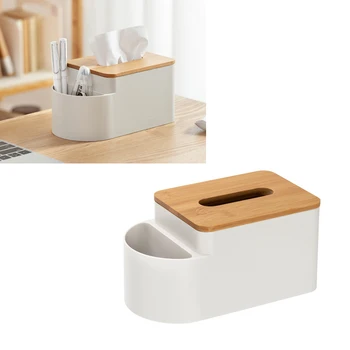 

Multifunctional Tissue Box Simple Style Napkin Storage Container Useful Paper Towel Organizer for Home Bar Office