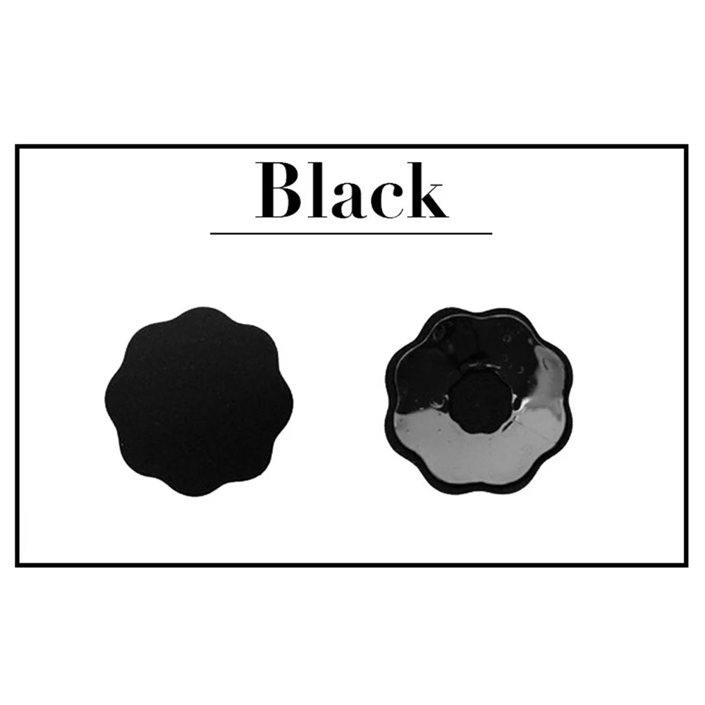 Женские Наклейки на бюстгальтер, самоклеющиеся силиконовые накладки на соски для груди, невидимые лепестки для груди, вечерние, женское белье - Цвет: Flower black