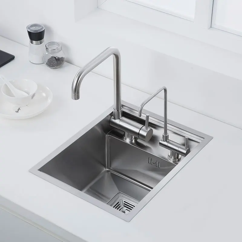black Hidden Kitchen sink bowl Bar Stainless Steel Balcony sink Concealed black kitchen Bar With clean water tap