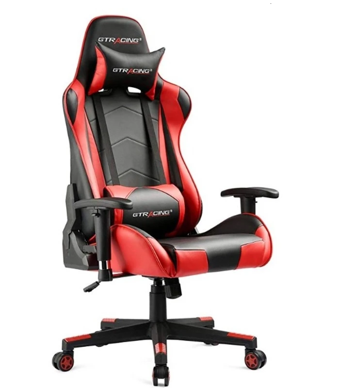 

Gaming Chair Racing Office Computer Game Chair Ergonomic Backrest and Seat Height Adjustment