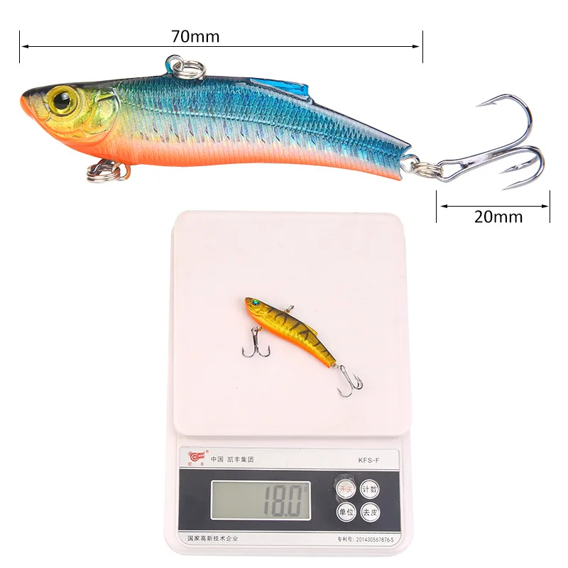 1Pcs 70mm/18g Metal VIB Vibration Bait Spinner Spoon Fishing Lures  Jigs Trout Winter Fishing Hard Baits Danhai Tackle Pesca
