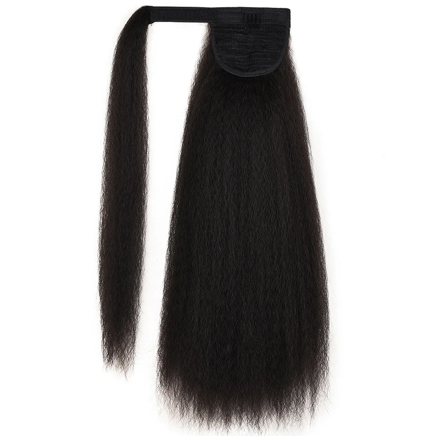 GRES термостойкие волокна синтетические волосы штук 2" 55 см кудрявый прямой конский хвост наращивание волос 7 цветов