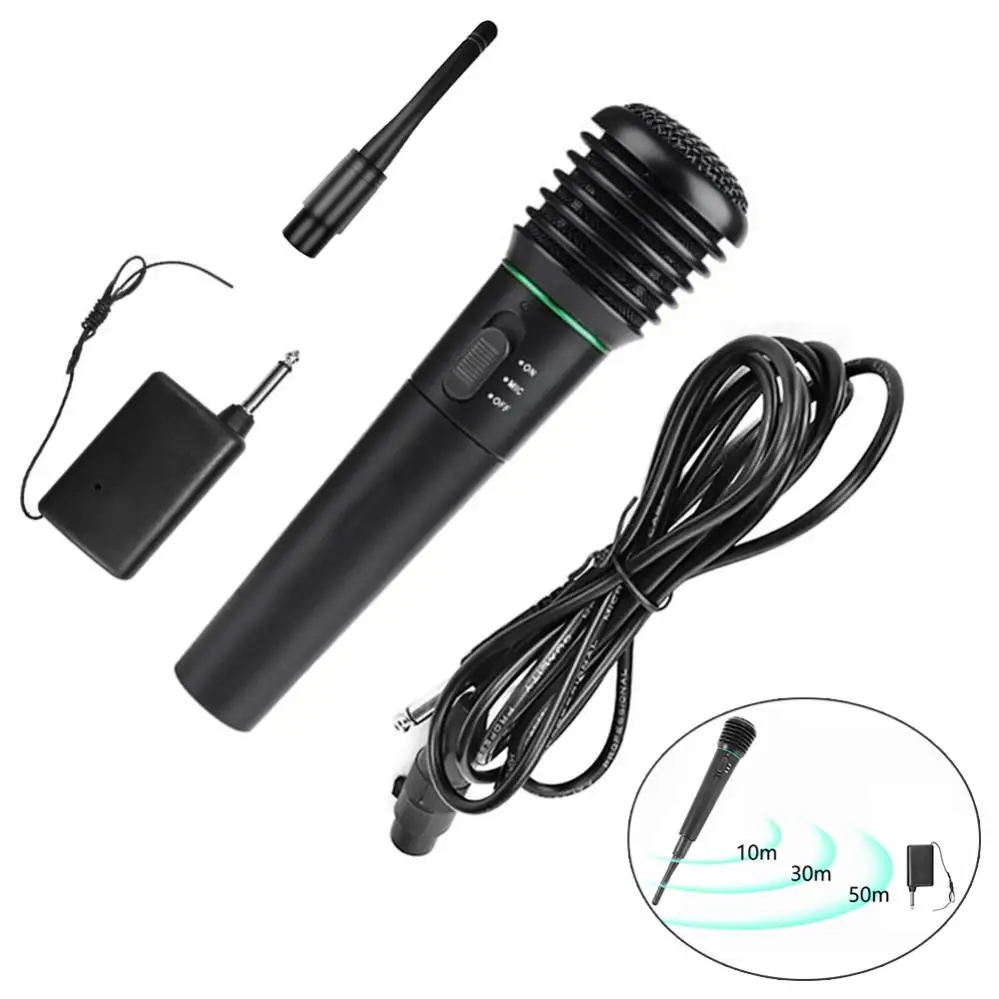 

Проводной беспроводной 2-в-1 Ручной микрофон приемник Система всенаправленный для ПК настольный ручной Аудио Микрофон