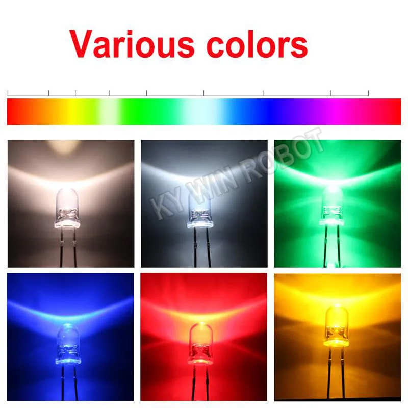 50pcs 5mm White Green Red Blue Yellow Light-Emitting-Diode Automatic Flashing LED Flash Control Blinking 5 mm LED Diode 1.5HZ