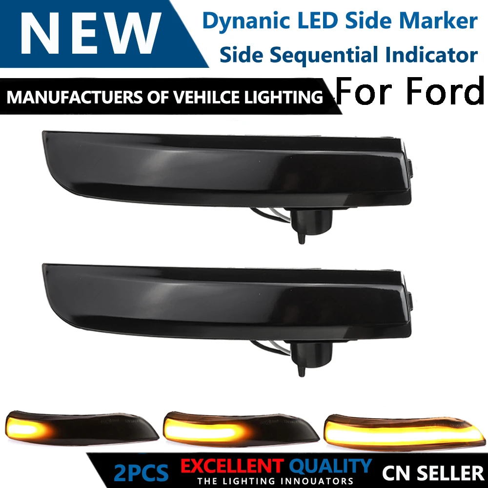 

2x Car Dynamic Sequential LED Turn Signal Light Side Mirror Blinker Indicator Lamp For Ford Escape Kuga EcoSport 2013-2018