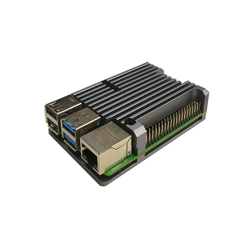 

for Raspberry Pi 4 Model B Aluminum Case, Passive Cooling Aluminum Alloy Protective Shell Metal Enclosure for Raspberry Pi 4B
