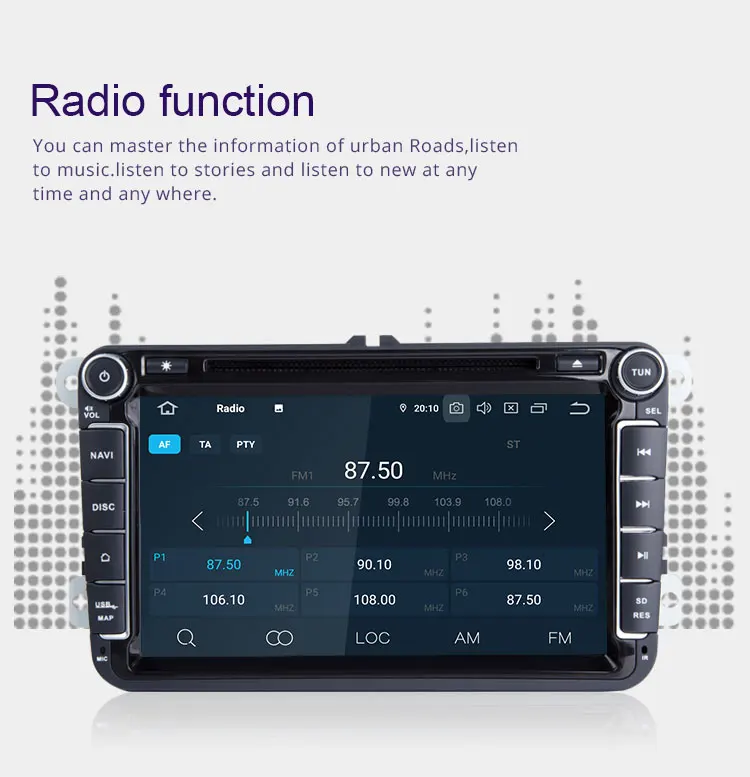 8" Android 9.1 Car DVD radio audio player GPS Navi for VW Polo Jetta Tiguan passat b6 cc fabia Octavia Skoda Yeti Seat Praktic