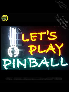 

Neon Sign for Let's Play Pinball Neon Tube Sign Commercial Light handcraft Publicidad Lamps Neon Light Wall Neon Art Signs Board