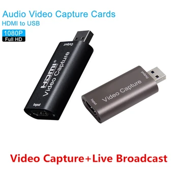 

Portable Video Capture Card USB 2.0 HDMI Video Grabber Record Box for PS4 Game DVD Camcorder HD Camera Recording Live Streaming