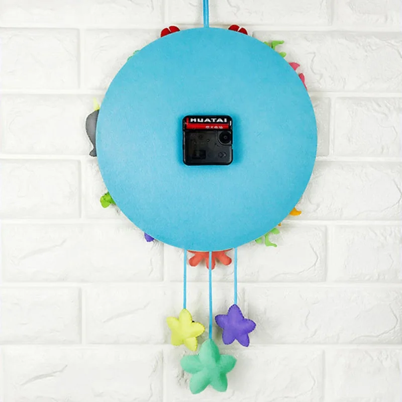 Free Cutting Non-woven Handmade DIY Wall Clock Cute Marine Clock For Kindergarten For Home Decorations