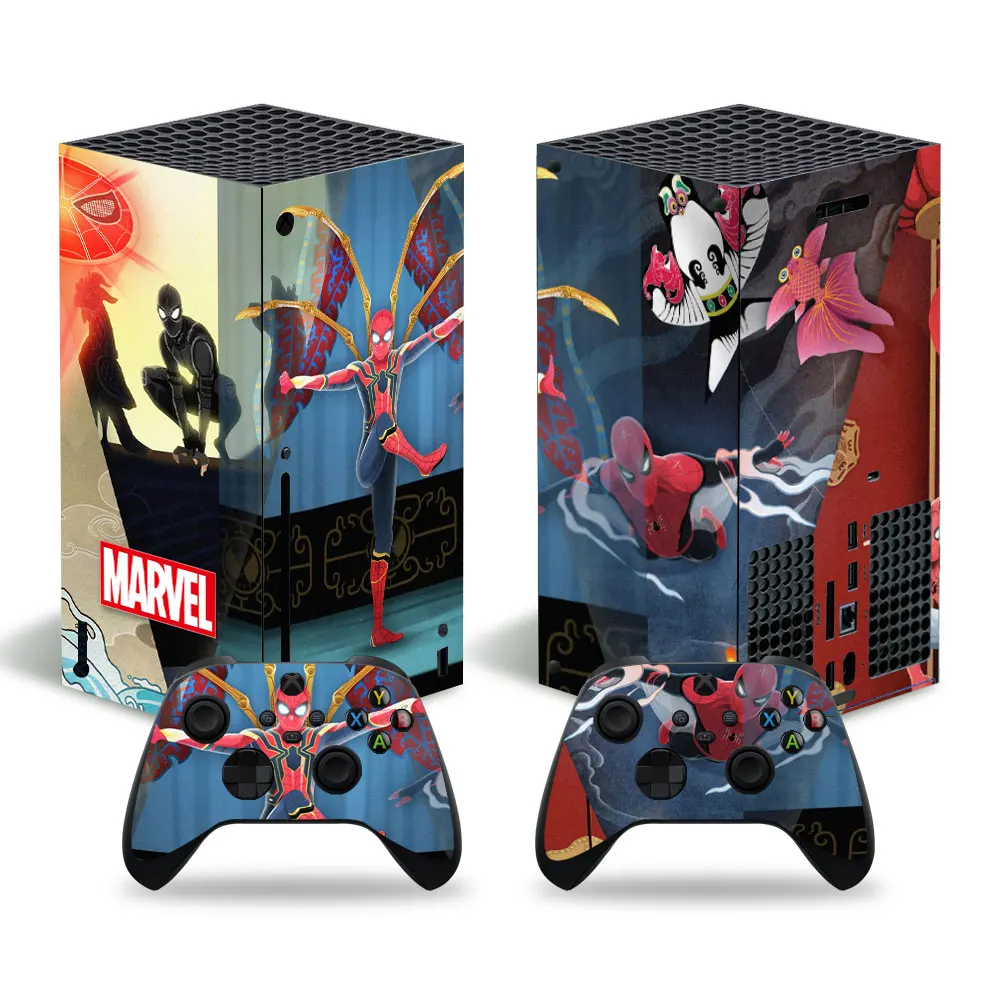 Disney Stitch Iron Man Skin Sticker Decal Cover for Xbox Series X Console and 2 Controllers Xbox Series X Skin Sticker Vinyl