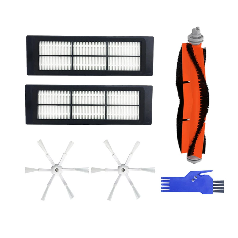

6Pcs HEPA Filter Six Arms Side Brushes Main Rolling Brush with Blue Comb for Mi Roborock S50 S51 S55 S5Robot Vacuum Cleaner