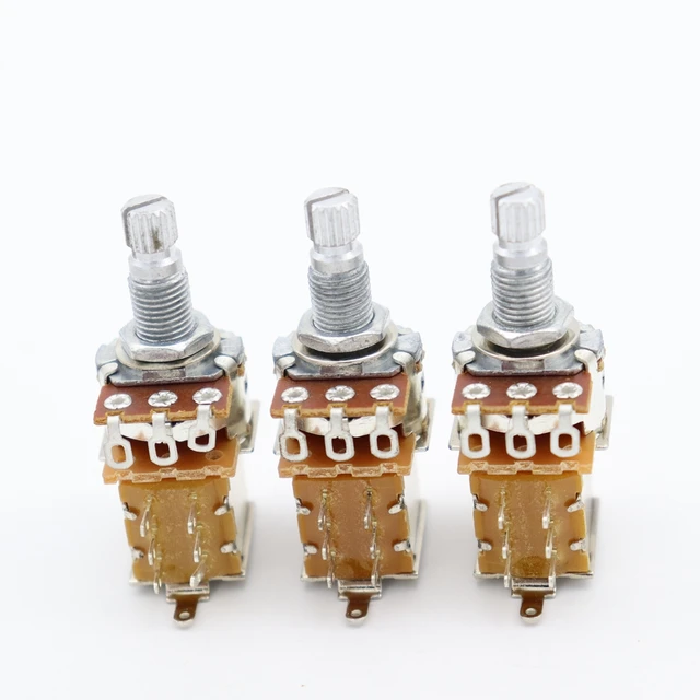 3 pcs Guitar Bass Push Pull Pot Push Pull Potentiometer Volume Tone Short  Split Shaft Switch Pots A25K （Chrome） - AliExpress