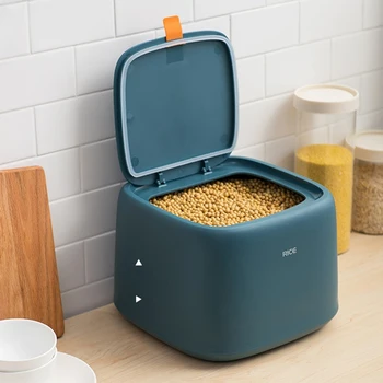 

Household Rice Storage Box Sealed Insect-Proof and Moisture-Proof Rice Box with Lid Rice Barrel 20 Kg Dark Blue