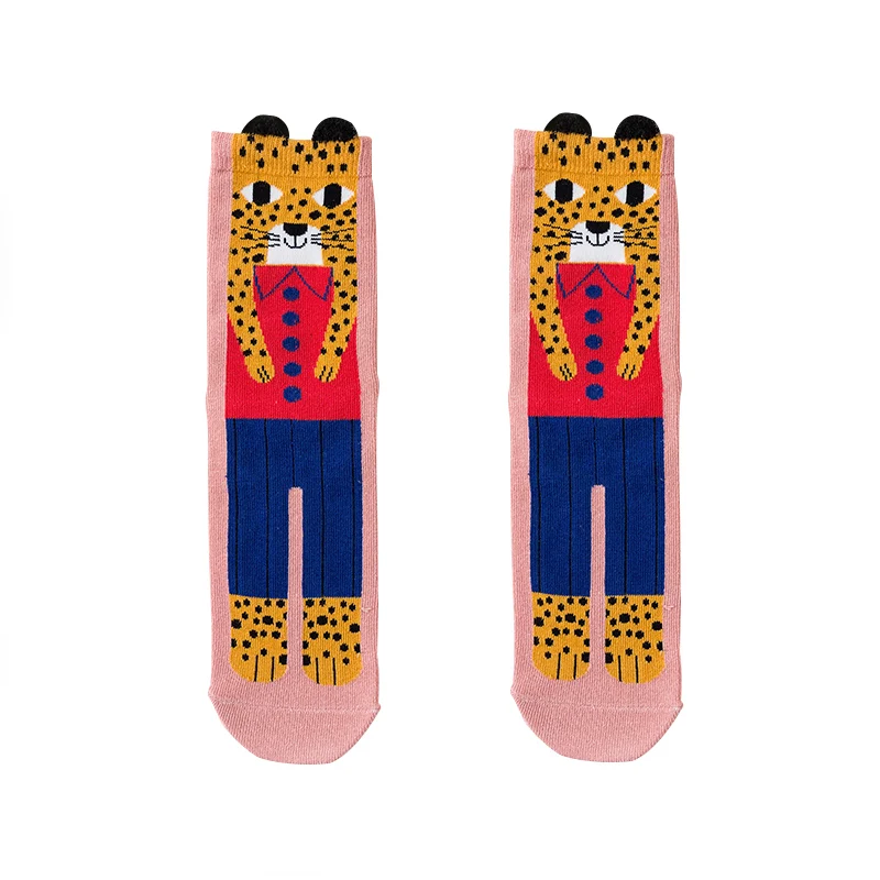 Женские носки в стиле Харадзюку Caramella, милые яркие носки в японском стиле, удобные забавные длинные хлопковые носки с рисунками животных, Chaussete Femme