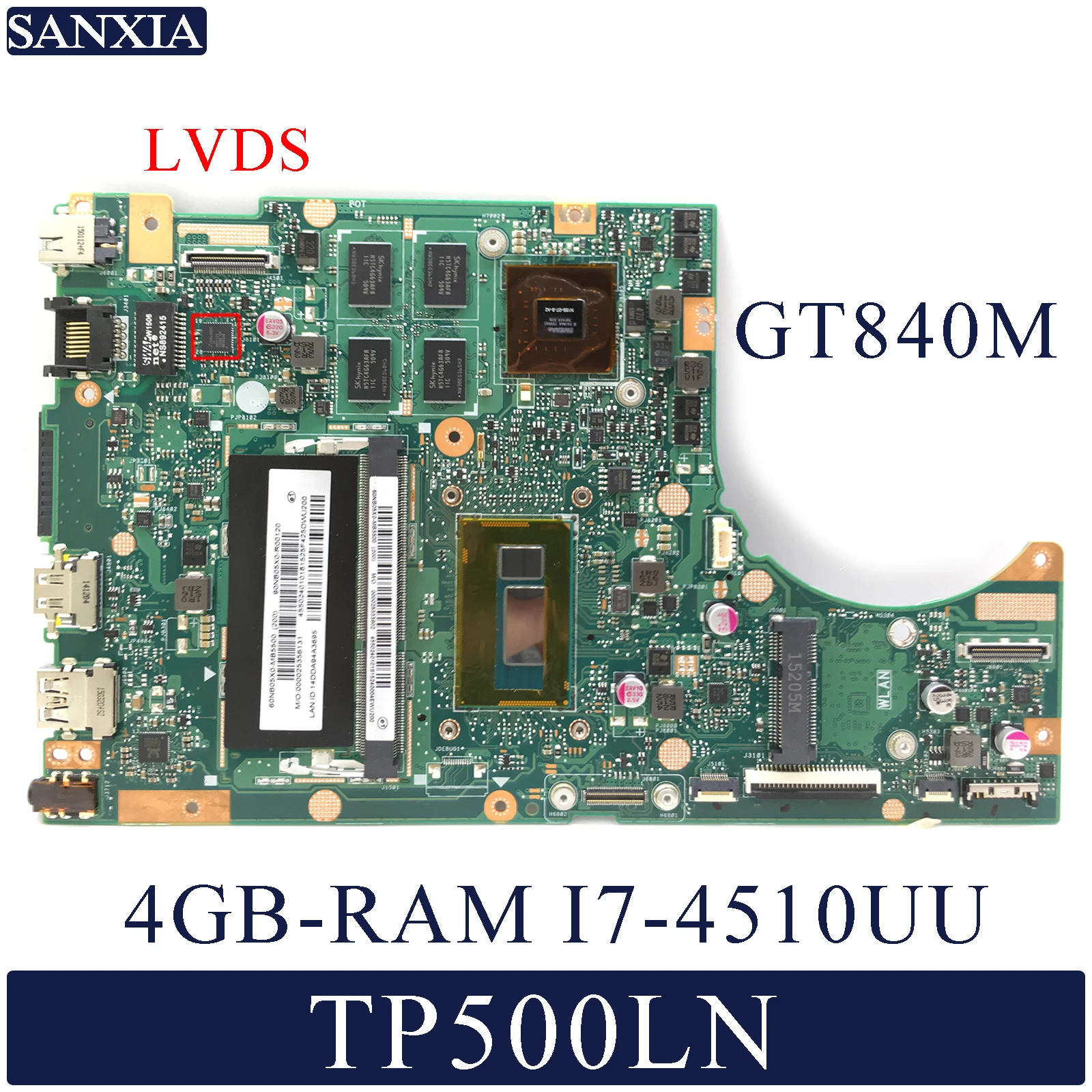Kefu TP500LN материнская плата для ноутбука ASUS TP500LNG TP500LA TP500L оригинальная материнская плата 4GB-RAM I7-4510U GT840M