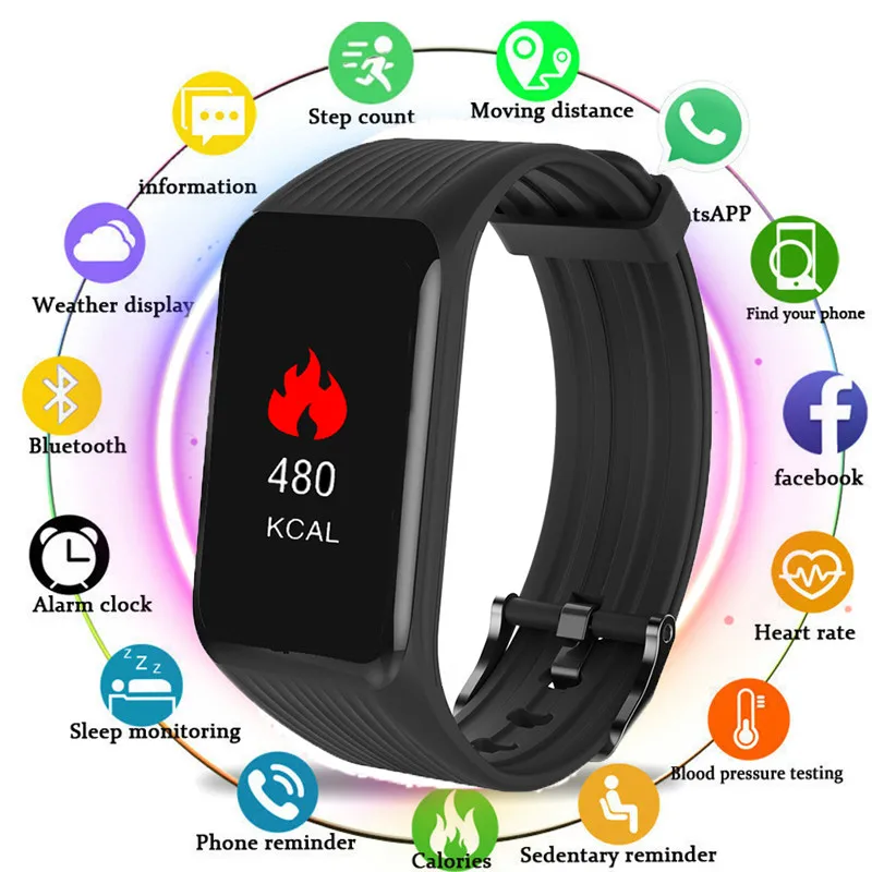 

Smart Band Color Screen Heart Rate Monitor Fitness Tracker Bluetooth Watch Wearable Devices Waterproof Smart Bracelet Wristband